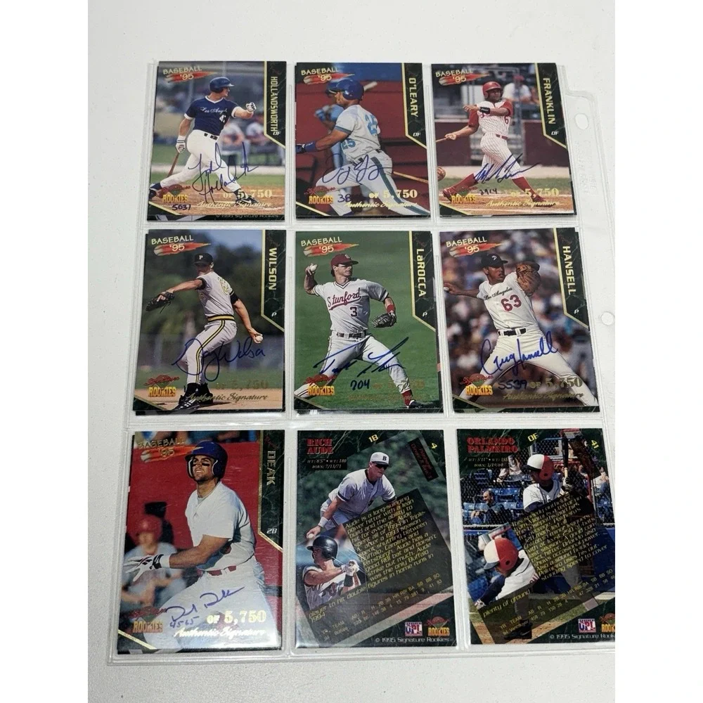 Lot Of 16‎ Autographed Baseball Cards Signatures Rookies 1995